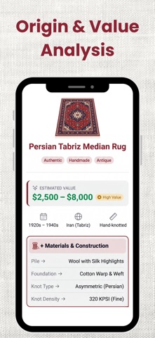 Rug Identifier & Value iPhone screenshot