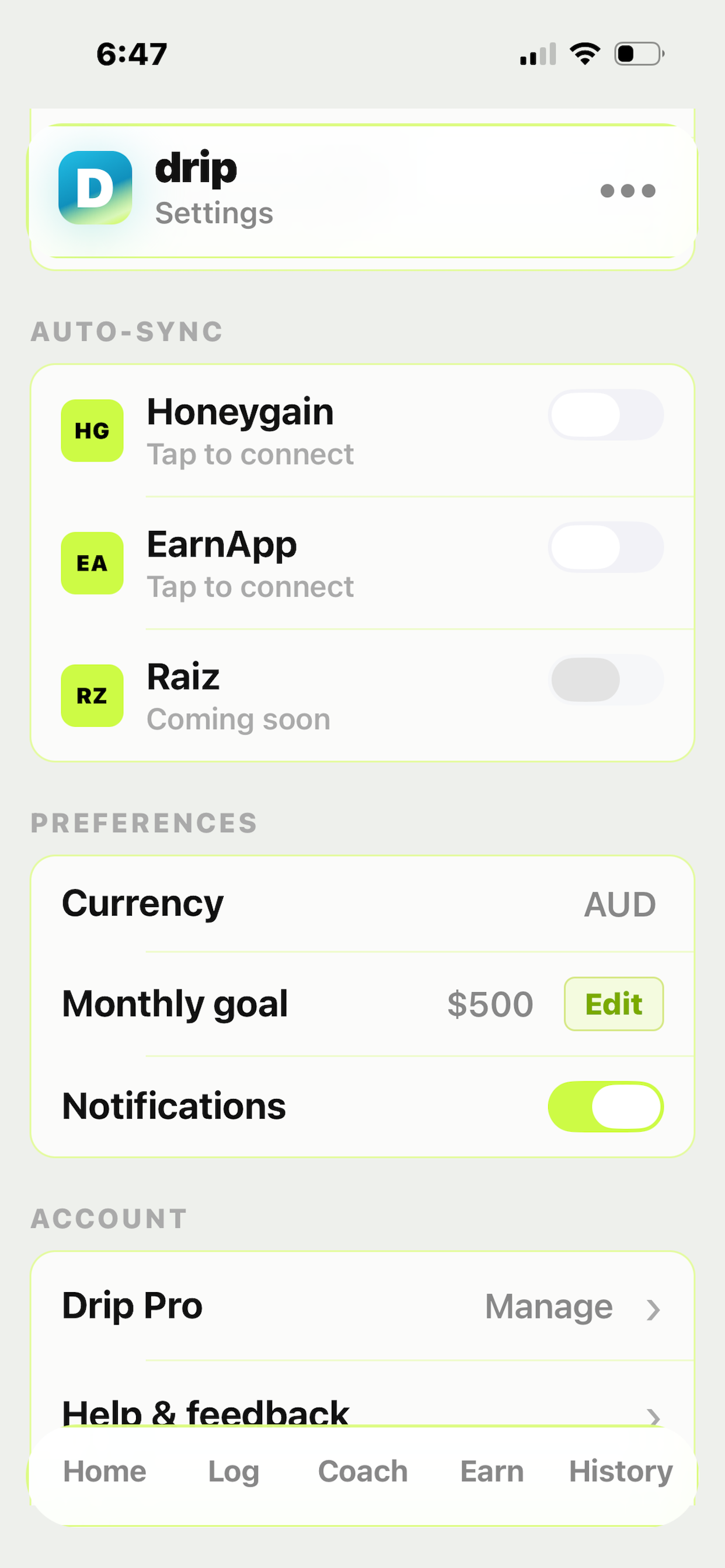 Drip Passive Income Tracker