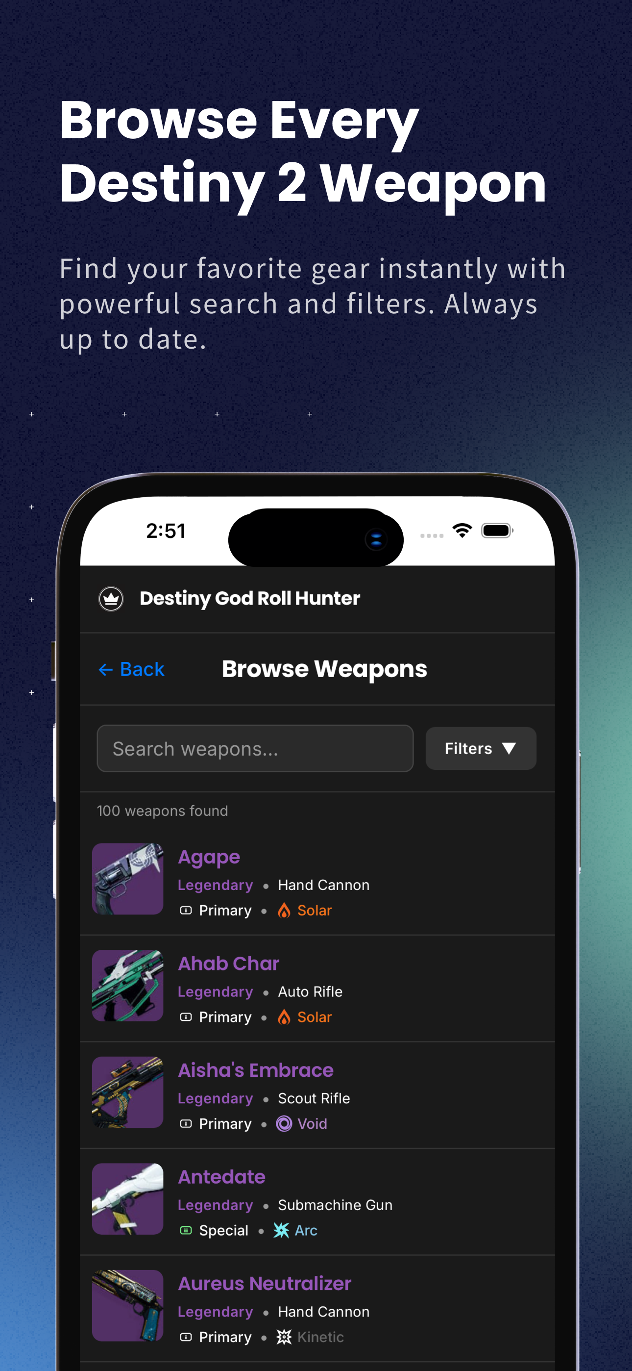 Destiny God Roll Hunter