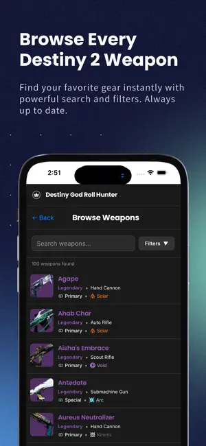Destiny God Roll Hunter screenshot 4