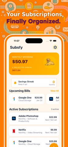 Subscription Tracker: Subsfy screenshot