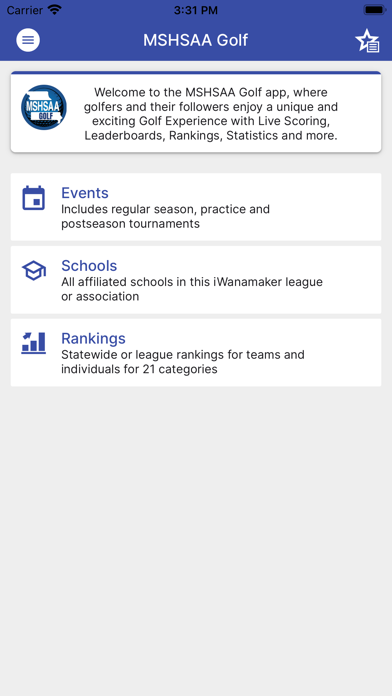 MSHSAA Golf Screenshot