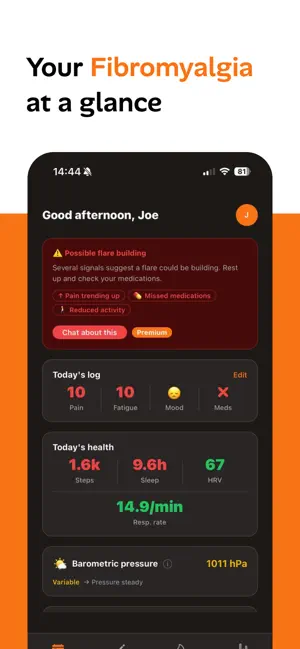Fibro: Fibromyalgia Tracker screenshot 1