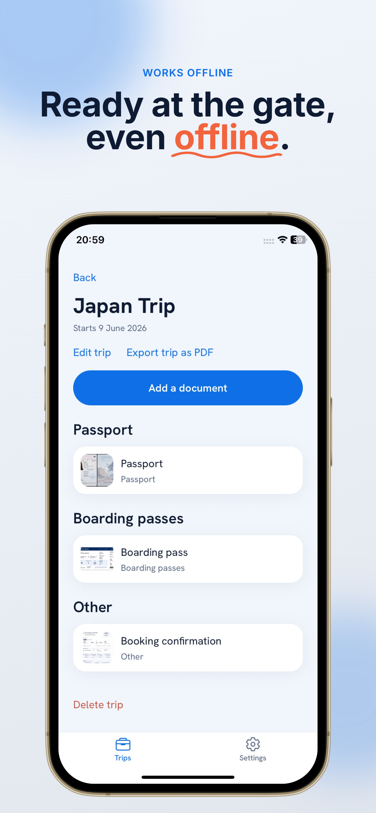 Travel Docs Wallet - Wayfare