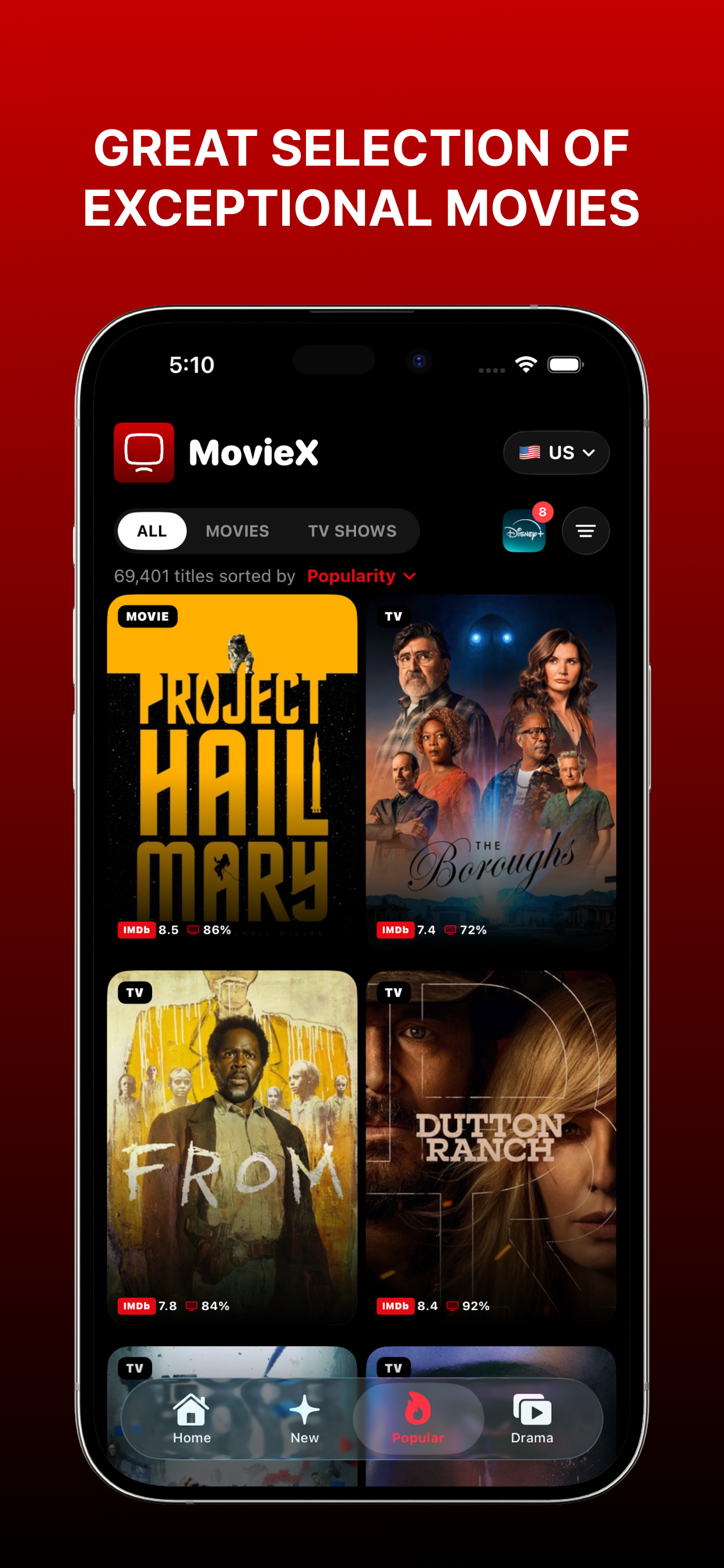 MovieX: Movies & TV Shows