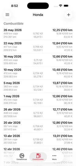 Captura de pantalla de Road Trip MPG Lite en iPhone 2
