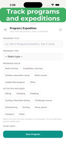 OutdoorLog – Instructor Log screenshot