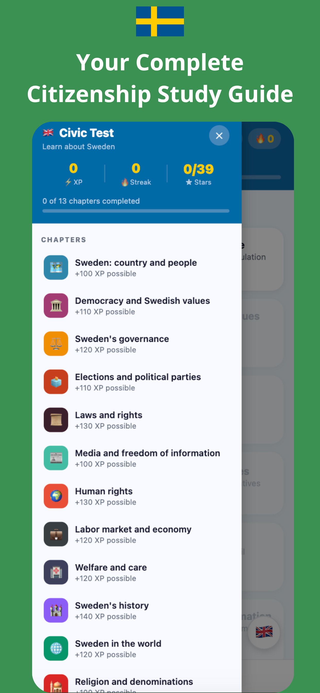 Swedish Citizenship Test Prep screenshot 5