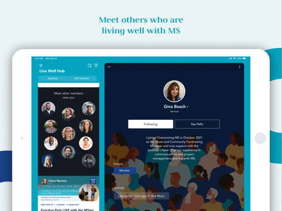 Live Well Hub by Overcoming MS iPad screenshot 1 - Health & Fitness app