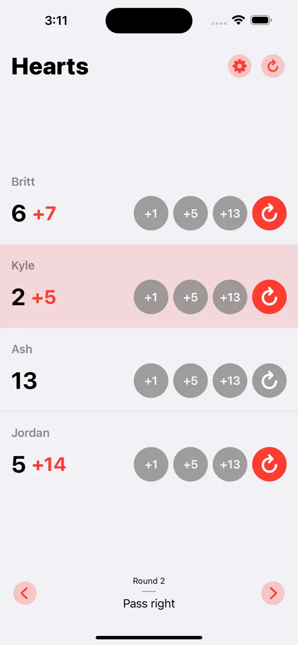 Screenshot #2 pour Hearts: Scoreboard