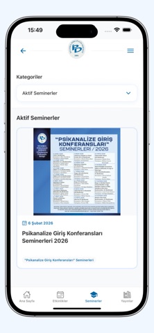 İstanbul Psikanaliz Derneği iPhone screenshot
