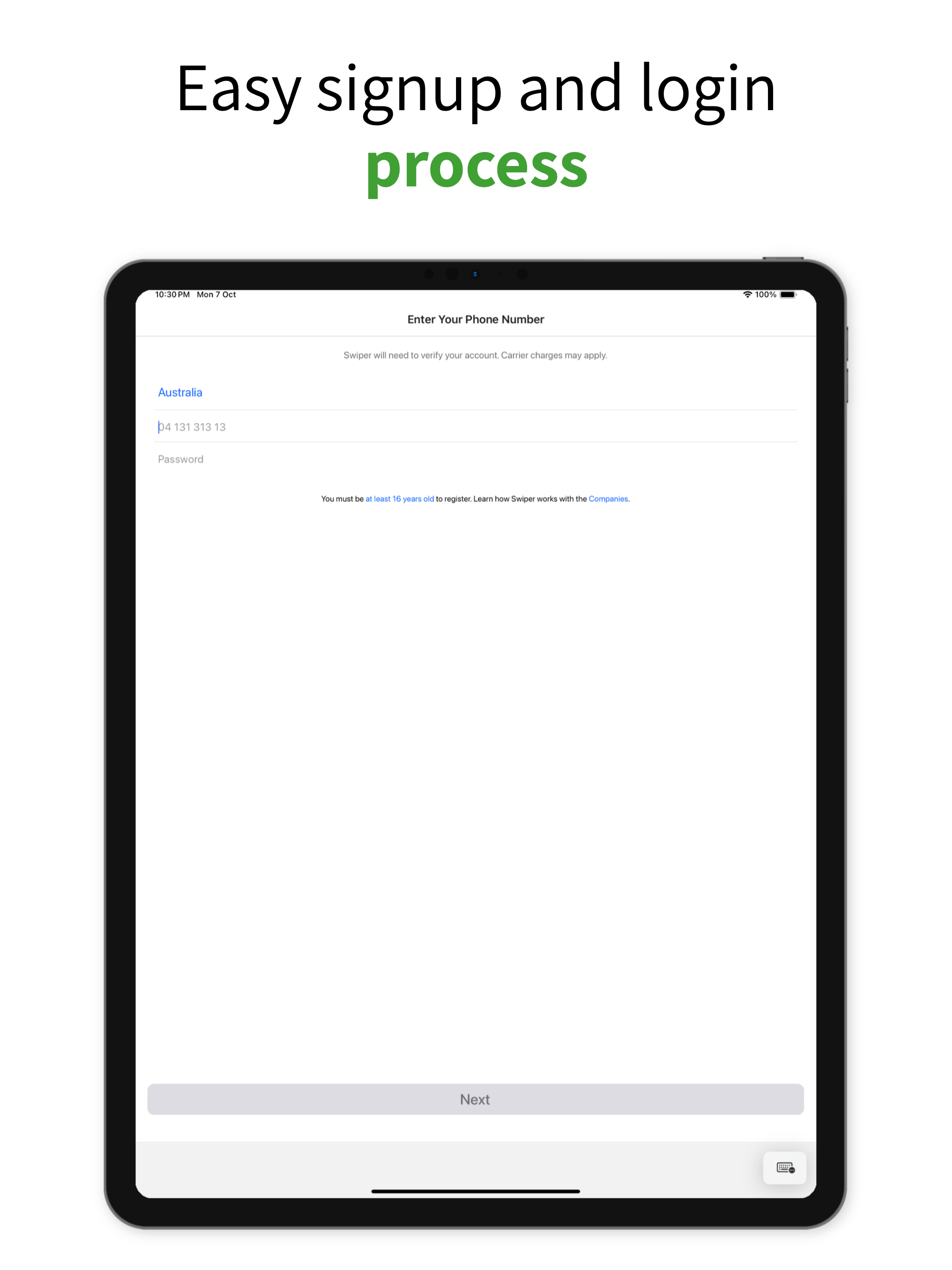 Swiper Messaging