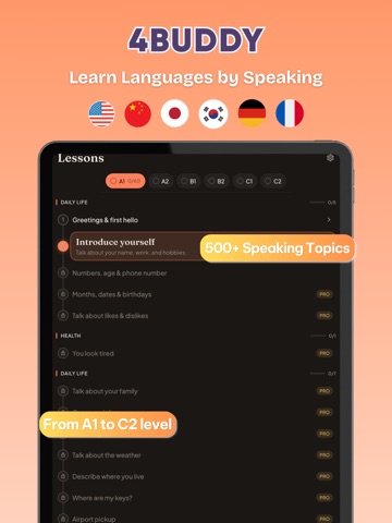 4Buddy: Learn languages iPad screenshot