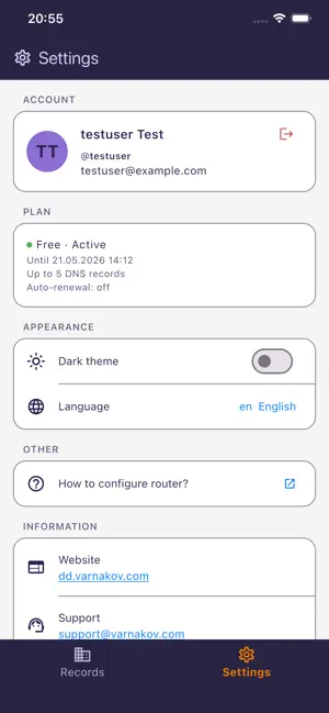 Dynamic DNS screenshot 2