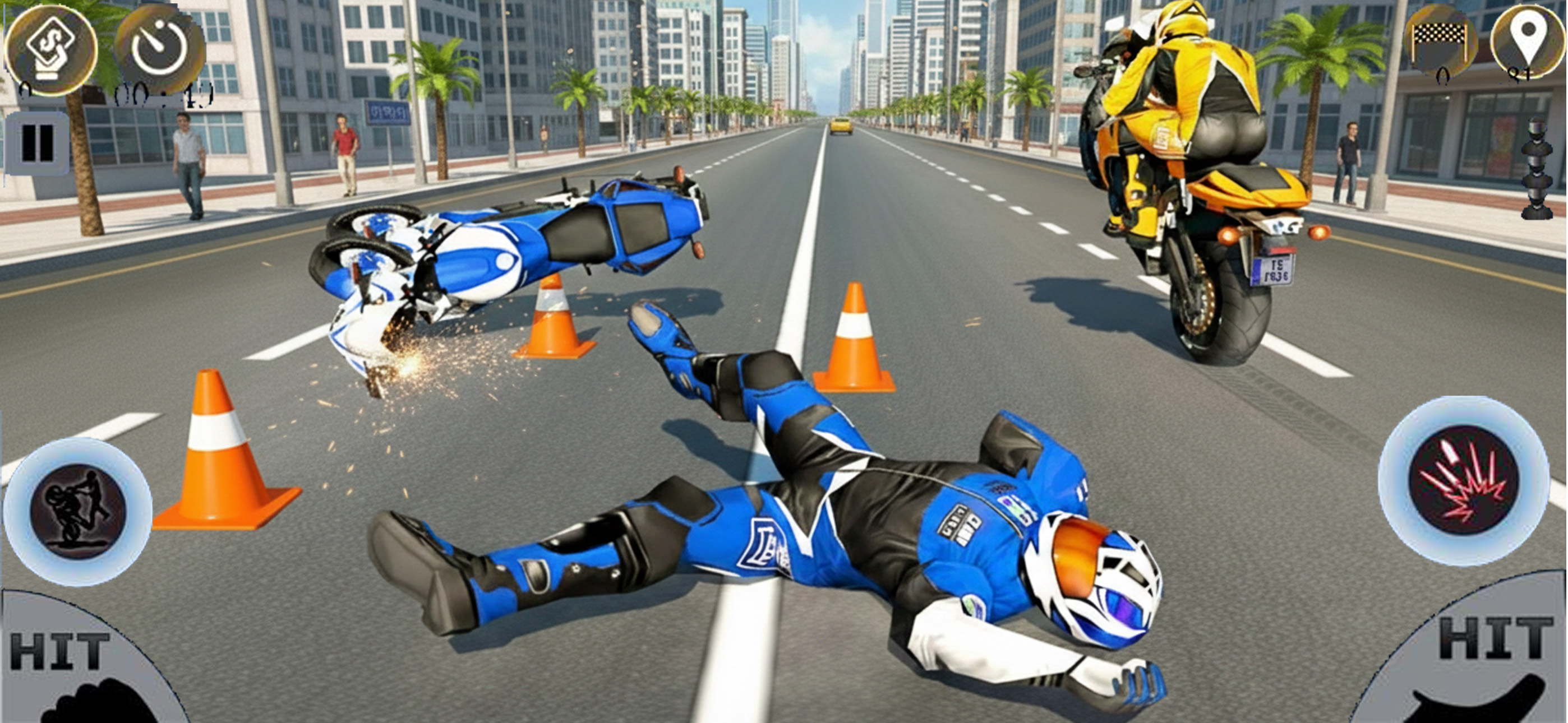 Highway Bike Attack Race Game