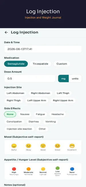 GLP-1 & Semaglutide Tracker screenshot 2