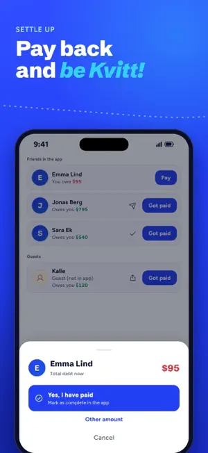 Kvitt – Split Expenses screenshot 4