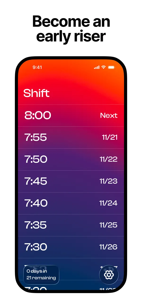 Screenshot #1 pour Shift: Wake up Earlier