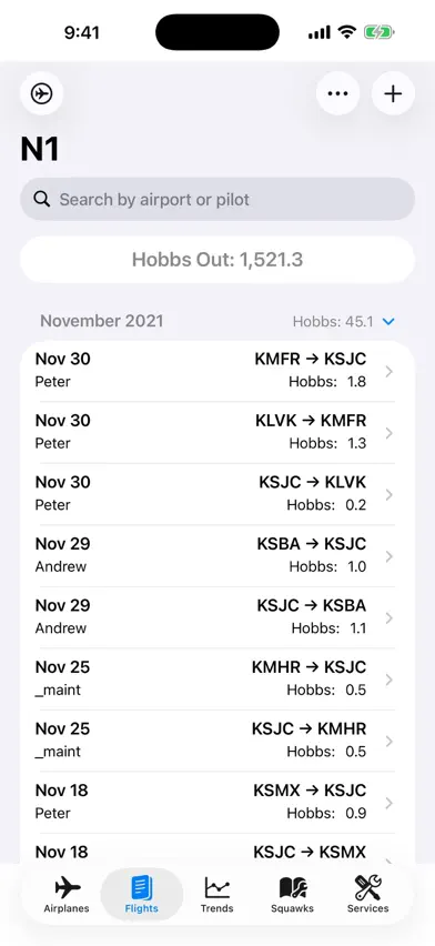aeroLogbook screenshot 2