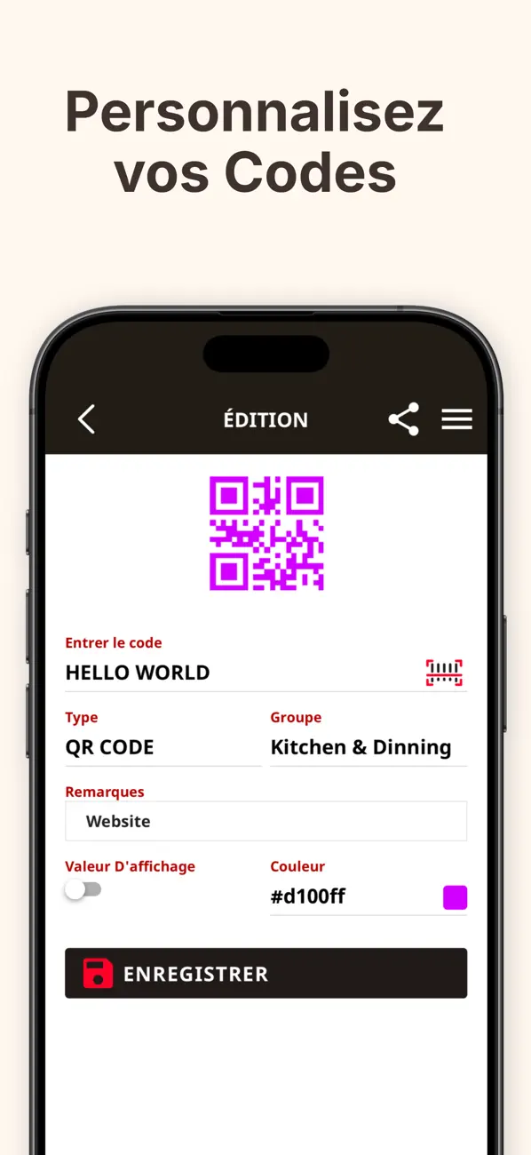 Screenshot #2 pour Générateur QR et Code-barres