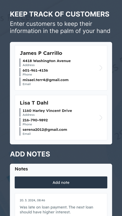 Money lender - Loan management Screenshot
