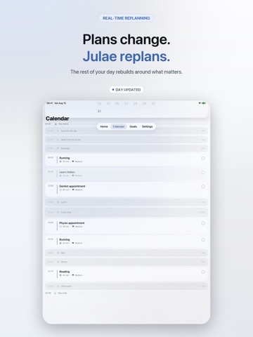 Julae: AI Daily Planner iPad screenshot