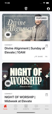 Elevate Church CA app screenshot
