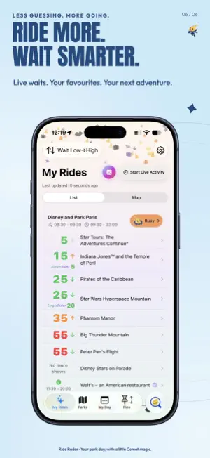 Ride Radar for Theme Parks screenshot 1