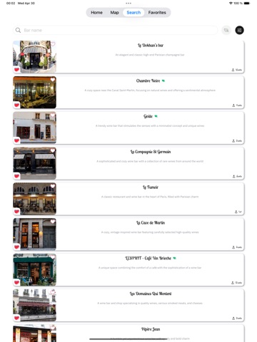 Paris Wine Bar Guide - podobar ipad screenshot 4