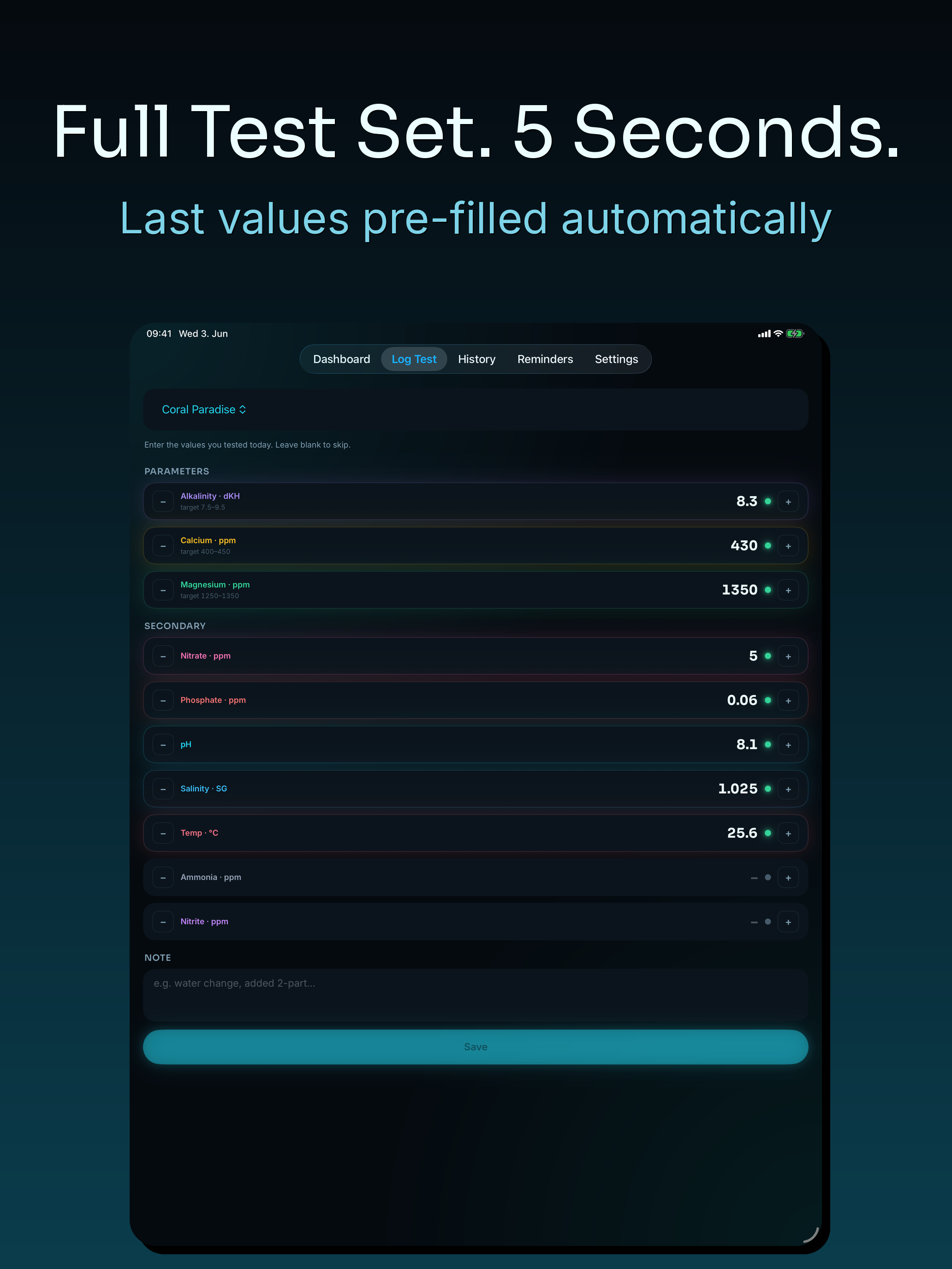 ReefDrift: Reef Parameter Log screenshot 12