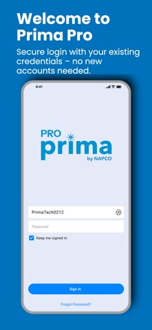 Napco Prima Pro iPhone screenshot