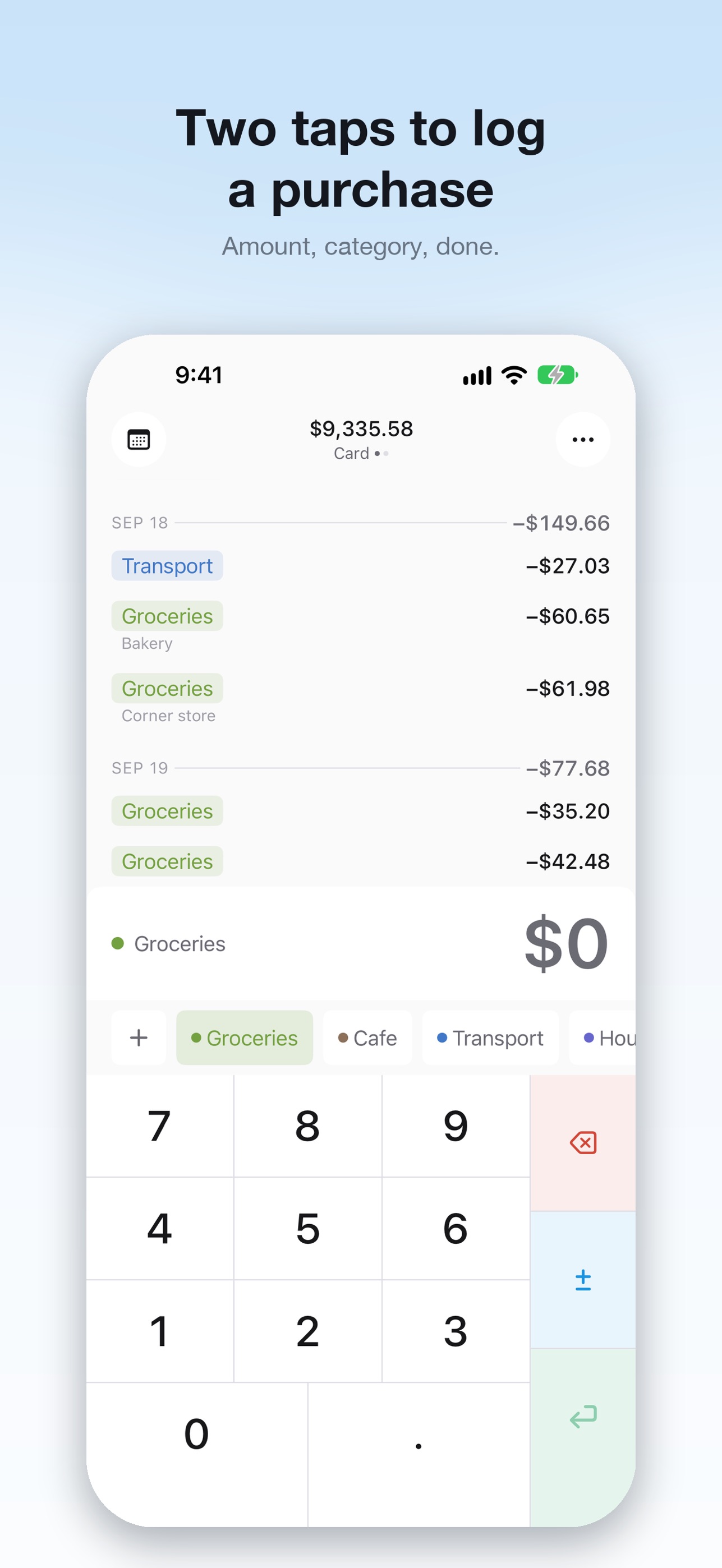 Screenshot 1 of Kept: Expense Tracker