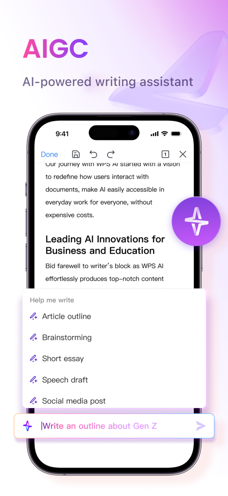 WPS Office-AI Doc, PDF, Sheet screenshot 3