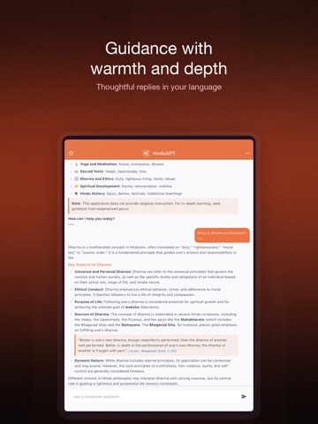 HinduGPT: Daily Inspiration iPad screenshot