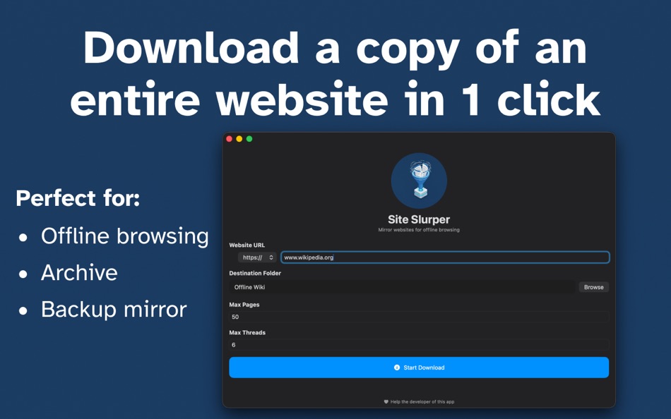 Web Copy Archive: Site Slurpr (macOS) De: Pierre Stanislas