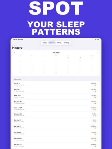 Sleep Tracker: Diary & Log iPad screenshot