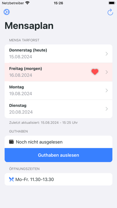 Mensaplan Trier Screenshot