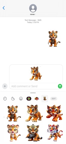 Pouncing Tiger Stickers iPhone screenshot