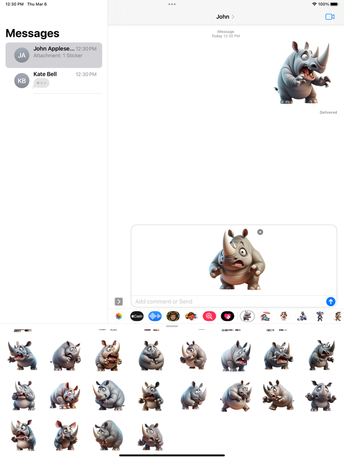 Scared Rhino Stickers