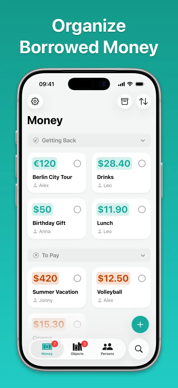 Screenshot #1 pour Keepfully – Loan Tracker