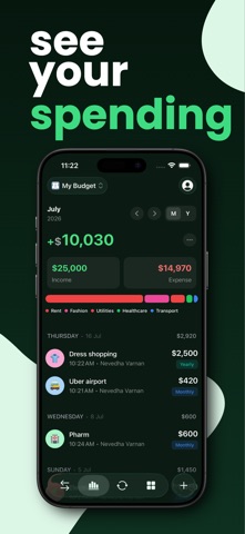 16cent: Expense Tracker iPhone screenshot