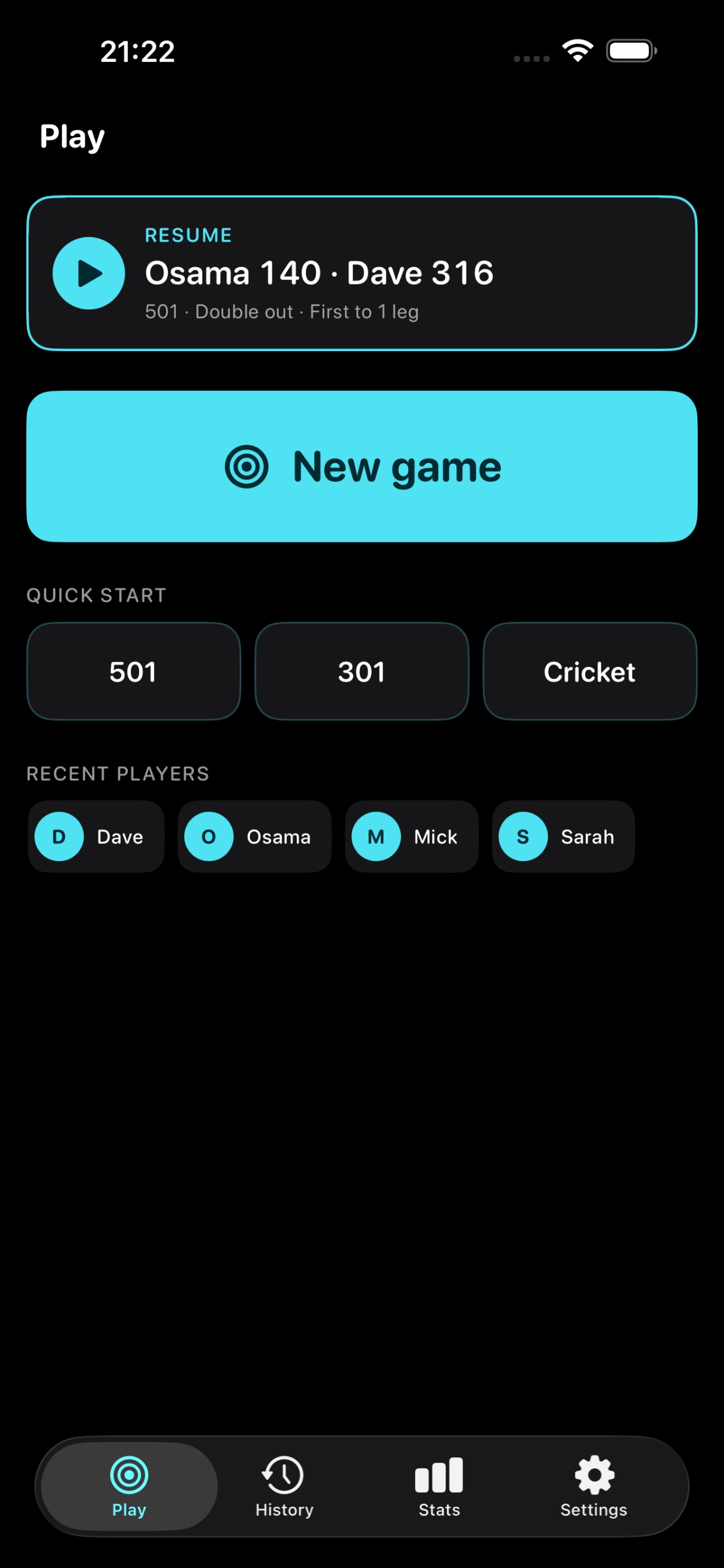 Screenshot 1 of Darts Scorekeeper - Oche