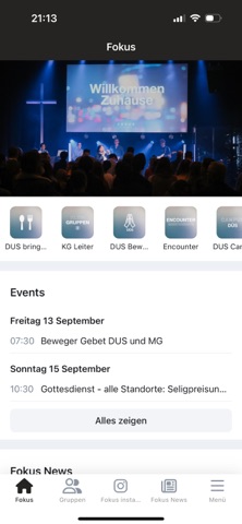 Fokus Kirche App iPhone screenshot