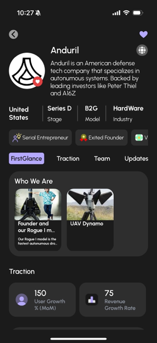 FirstGlance: Startup Discovery Screenshot 2 of 10