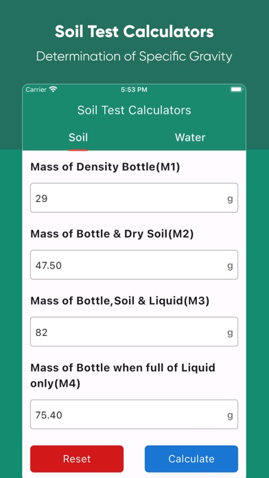 Screenshot #1 pour Soil Test Calculators