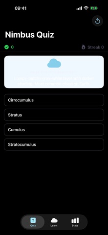 Nimbus: Cloud Type Quiz Screenshot 1 of 3