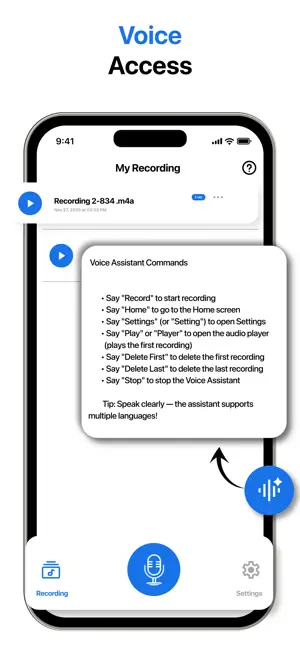 Voice Access - Voice Recorder screenshot 3