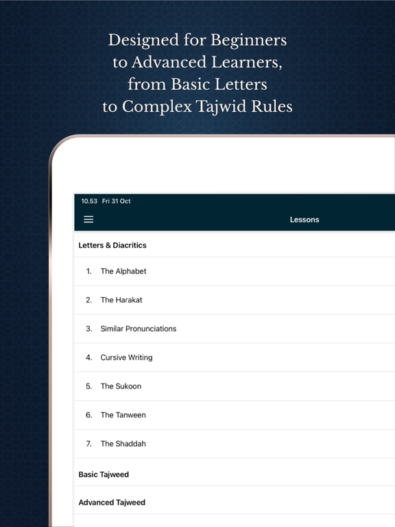 Learn Quran Tajwid iPad screenshot 2 - Education app