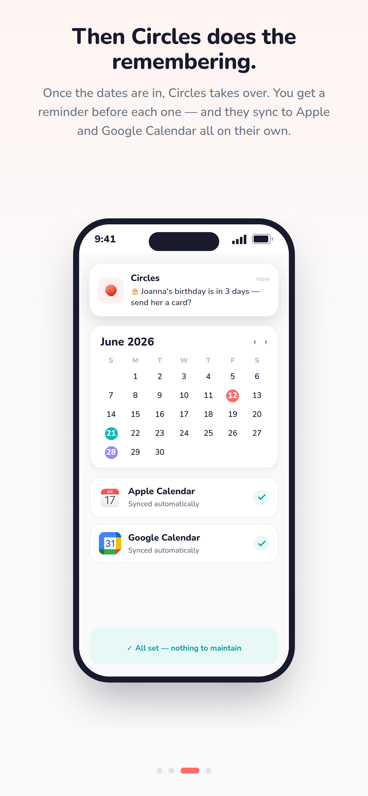 Circles: Dates & Reminders screenshot 3