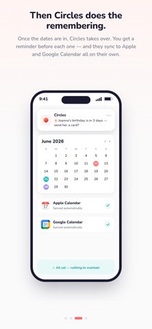 Circles: Dates & Reminders iPhone screenshot